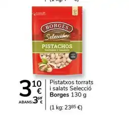 Supermercados Charter BORGES Pistatxos torrats i salats Selecció oferta