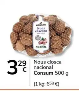 Supermercados Charter CONSUM Nuez cáscara nacional oferta