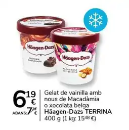 Supermercados Charter HÄAGEN-DAZS Gelat de vainilla amb nous de Macadamia o xocolata belga oferta