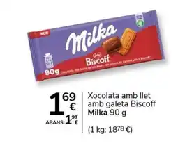 Supermercados Charter MILKA Xocolata amb llet amb galeta Biscoff oferta