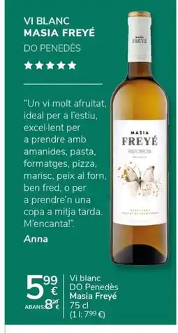 Supermercados Charter MASIA FREYÉ Vi blanc DO Penedès oferta
