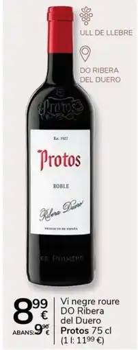Supermercados Charter PROTOS Vi negre roure DO Ribera del Duero oferta