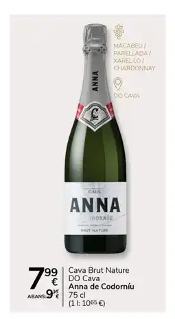Supermercados Charter ANNA DE CODORNIU Cava Brut Nature DO Cava oferta