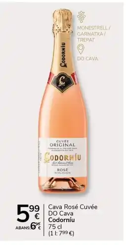 Supermercados Charter CODORNÍU Cava Rosé Cuvée DO Cava Codorníu oferta