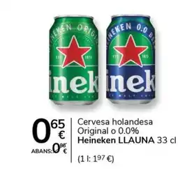 Supermercados Charter HEINEKEN Cervesa holandesa Originalo 0.0% oferta