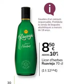 Supermercados Charter RUAVIEJA Licor d'herbes oferta