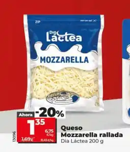 Dia DIA LÁCTEA Queso Mozzarella rallada oferta