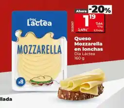Dia DIA LÁCTEA Queso Mozzarella en lonchas oferta