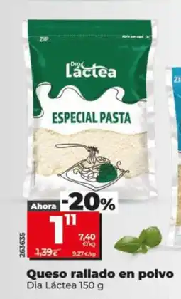 Dia DIA LÁCTEA Queso rallado en polvo oferta