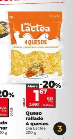 Dia DIA LÁCTEA Queso rallado 4 quesos oferta