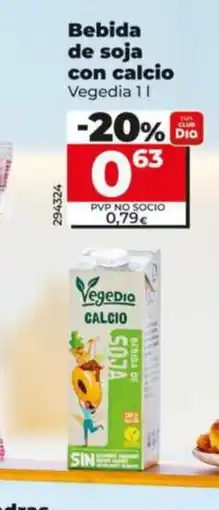 Dia VEGEDIA Bebida de soja con calcio oferta