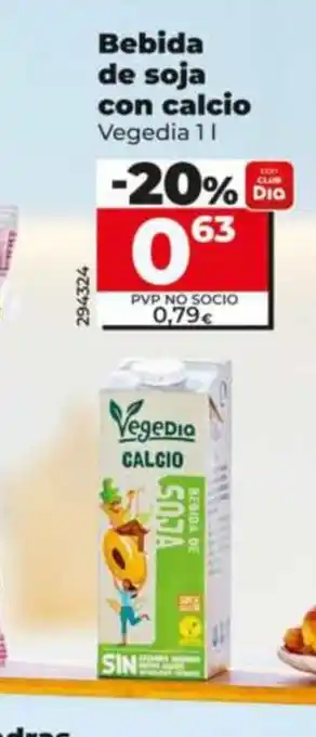 Dia VEGEDIA Bebida de soja con calcio oferta