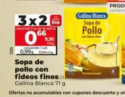 Dia GALLINA BLANCA Sopa de pollo con fideos finos oferta