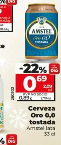 Dia AMSTEL Cerveza Oro 0,0 tostada oferta