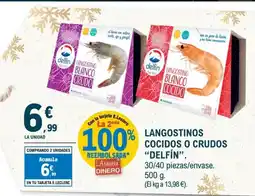E.Leclerc DELFÍN Langostinos cocidos o crudos oferta