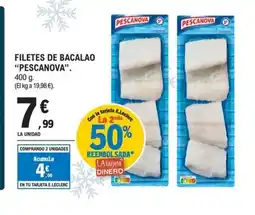 E.Leclerc PESCANOVA Filetes de bacalao oferta