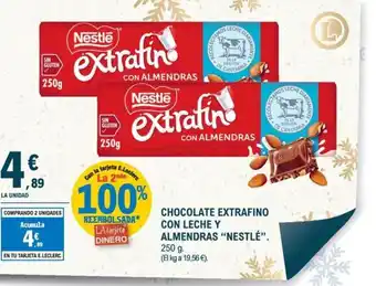 E.Leclerc NESTLÉ Chocolate extrafino con leche y almendras oferta