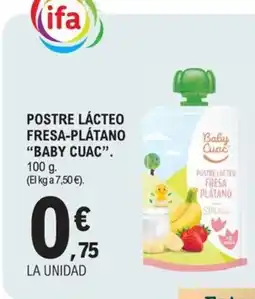 E.Leclerc BABY CUAC Postre lácteo fresa-plátano oferta