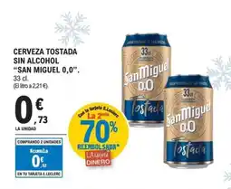 E.Leclerc SAN MIGUEL Cerveza tostada sin alcohol oferta