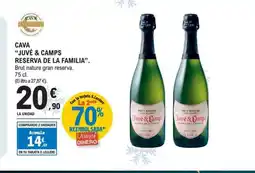 E.Leclerc JUVÉ & CAMPS RESERVA DE LA FAMILIA Cava oferta