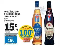 E.Leclerc LEGENDARIO Ron añejo oro o elixir de cuba oferta