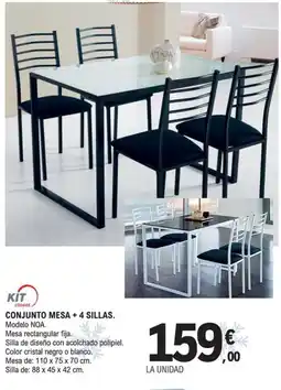 E.Leclerc Conjunto mesa + 4 sillas oferta
