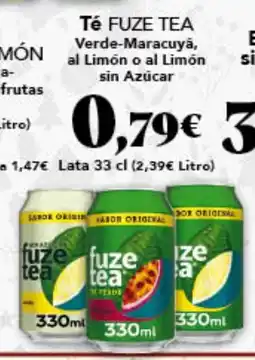 Gadis FUZE TEA Té Verde-Maracuyā al Limón o al Limón sin Azúcar oferta