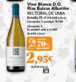 Gadis RECTORAL DE UMIA Vino Blanco D.O. Rías Baixas Albarino oferta