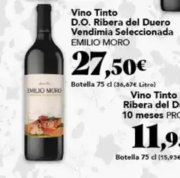 Gadis EMILIO MORO Vino Tinto D.O. Ribera del Duero Vendimia Seleccionada oferta