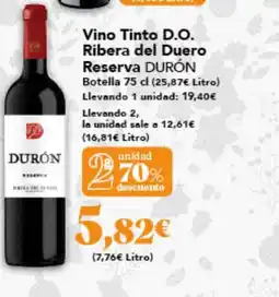 Gadis DURÓN Vino Tinto D.O. Ribera del Duero Reserva oferta