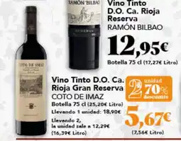 Gadis COTO DE IMAZ Vino Tinto D.O. Ca. Rioja Gran Reserva oferta