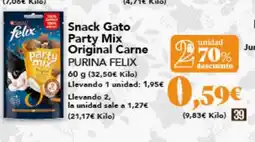 Gadis PURINA FELIX Snack Gato Party Mix Original Carne oferta
