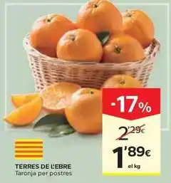 Caprabo Terres de l'ebre - taronja per postres oferta