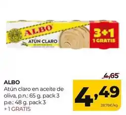Alimerka Albo - atún claro en aceite de oliva oferta