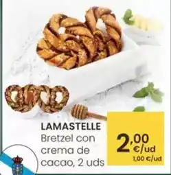 Eroski Lamastelle - bretzel con crema de cacao oferta