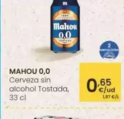 Eroski Mahou - 0,0 cerveza sin alcohol tostada oferta