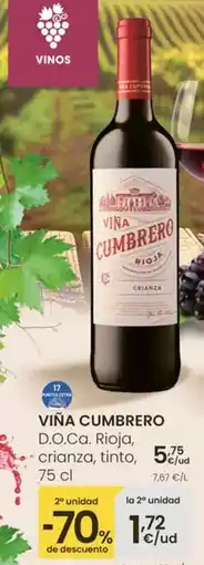 Eroski Viña cumbrero - d.o.ca. rioja crianza tinto oferta