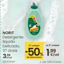 Eroski Norit - detergente liquido delicado 37 dosis oferta