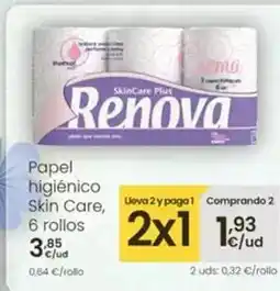 Eroski Renova - papel higiénico skin care oferta