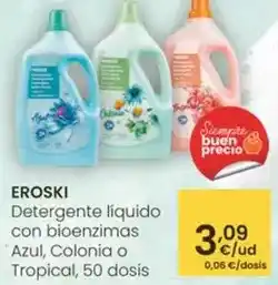 Eroski Eroski - detergente líquido con bioenzimas azul oferta