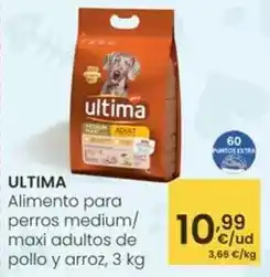 Eroski Ultima - alimento para perros medium/maxi adultos de pollo y arroz oferta