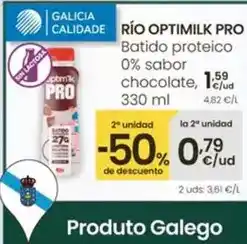 Eroski Río optimilk pro - batido proteico 0% sabor chocolate oferta
