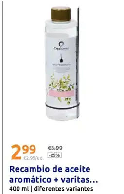 Action Recambio de aceite aromático + varitas oferta