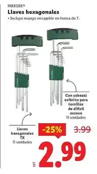 Ocine Parkside - llaves hexagonales oferta