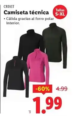 Ocine Crivit - camiseta tecnica oferta