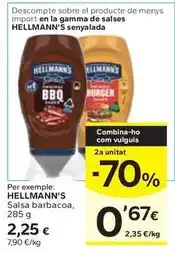 Caprabo Hellmann's - salsa barbacoa oferta
