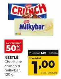 Alimerka Nestlé - chocolate crunch o milkybar oferta