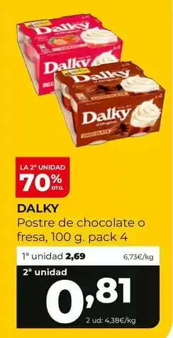 Alimerka Dalky - postre de chocolate o fresa oferta