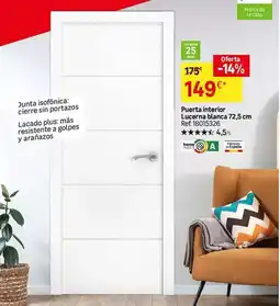 Leroy Merlin Plus - puerta interior lucerna blanca 72,5 cm oferta