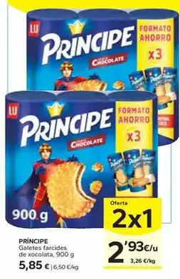 Caprabo Príncipe - galetes farcides de xocolata oferta